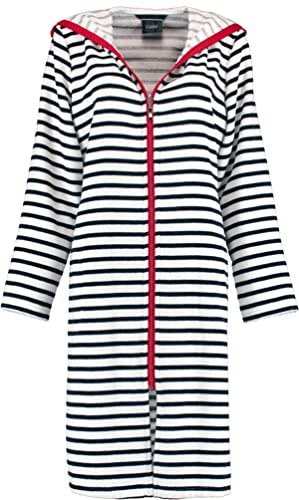 Cawö Damen-Kurzmantel mit Kapuze und Reißverschluss 1244 Farbe schwarz-weiß Größe