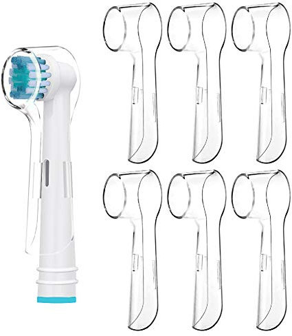 DeBizz 6 Copertura Spazzolino Elettrico - Copri spazzolino Compatibile Con Oral B, Copertura Protettiva per testine spazzolino elettrico - Copertura spazzolino Antipolvere Trasparente (6)