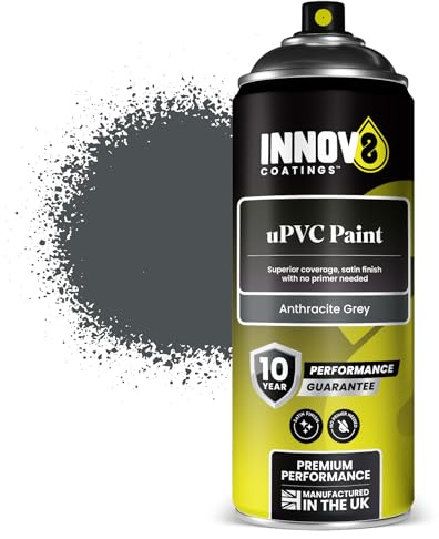 UPVC WINDOW SPRAY PAINT - DIY - NO PRIMER OR TOP COAT – 2 x 400 ml - Professional Standard - Fast Drying - ANTHRACITE GREY RAL 7016 - Windows, Doors, Conservatories, Exterior & Interior - Satin Finish