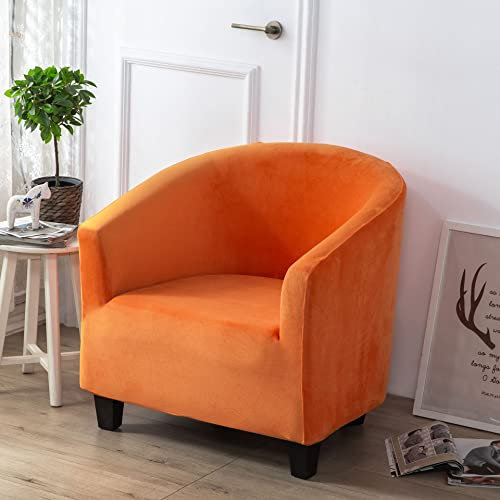 YOPOIY Stilvolle Velvet Sesselbezug, Stretch Dick Club Chair Schonbezug, Super Weich Sesselhusse, Universal Waschbar Tub Club Stuhlbezüge für Wohnzimmer -gelb