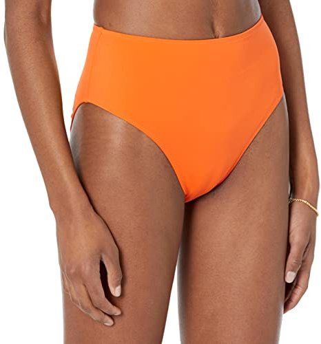 Amazon Essentials Braguita de Biquini Pierna Alta Cintura Alta Mujer, Naranja, 46