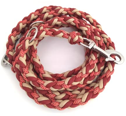 Paracord Leine, Muster: Crossover, Hundeleine, verstellbare Führleine, verschiedene Längen und Karabiner wählbar