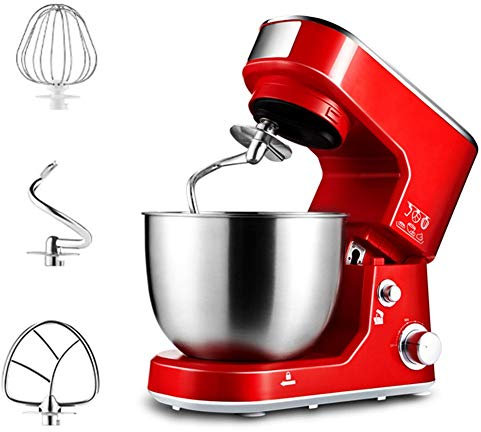 Robot Da Cucina Multifunzione Sbattitore Elettrico Con Ciotola 5L Acciaio Inossidabile Impastatrice Planetaria Macchina Della Pasta Con Frusta / Gancio Per Pasta / Frullino Piatto 1000W ( Color : Red