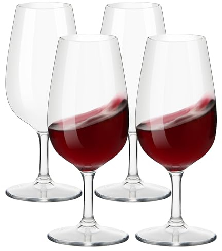 HAHASHOW Unzerbrechlich Tritan-Kunststoff Weinglaeser, Geringe Kapazität Rotweingläser, gläser fur Camping Party Restaurants, 230 ml Plastik Tasse 4er Set | 100 % Tritan-Plastische Becher, spülmaschinenfest, ideal für Restaurants, Partys und Veranstaltungen