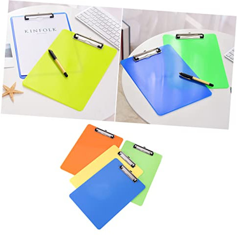TEHAUX Lot de 4 Presse-papiers A4 en Plastique Léger et Portable, Couleurs Assorties, pour Bureau, École et Travailleurs Médicaux Couleur Aléatoire