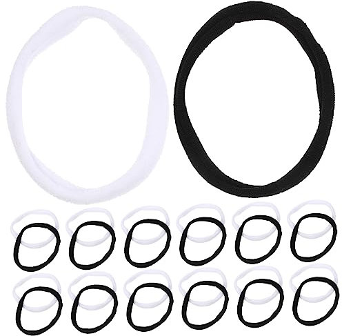 AOKWAWALIY 192pcs Elastic Potholder Loom Refills for DIY Crafting Black White Weaving Loops for Boys and Girls and Adults Create Heat Insulation Pads Cup Holders