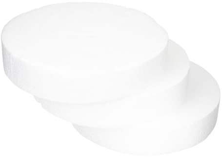 Foam Cake Flower Foam Brick Discs White 3pcs DIY Crafts | Floral Arrangement and Cake Decorating, Cylinder Shape, Craft Supply for Floral Crafts and Cake Displays