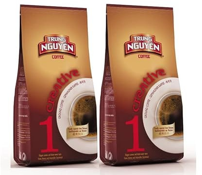 Trung Nguyen Café Creative 1 Robusta Lot de 2 paquets de café moulu vietnamien Ca Phe OG ASIA 500 g 2 x 250 g
