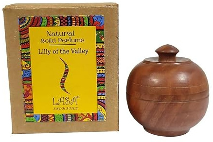 Lilly of the Valley Natural Solid Perfume Beeswax Long Lasting Body Fragrance Balm Solid State Eau De Perfum in Wooden Jar 6 gm
