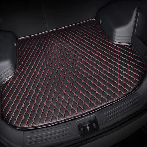 MPXQISVB Car Kofferraummatte für A-UDI Q7/Q7 TFSI e/SQ7 TFSI SUV,Kofferraumwanne,Gepäckraummatte Kratzfestem Schutzmatte,Trunk Mat Boot Mats,Kofferraumwanne Zubehör,Black-Red