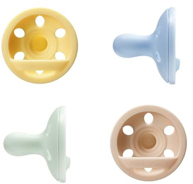 Tommee Tippee Breast-Like Dummy, 0-6m, 4-Pack, Lightweight, One-Piece Silicone Soother, Symmetrical Teat
