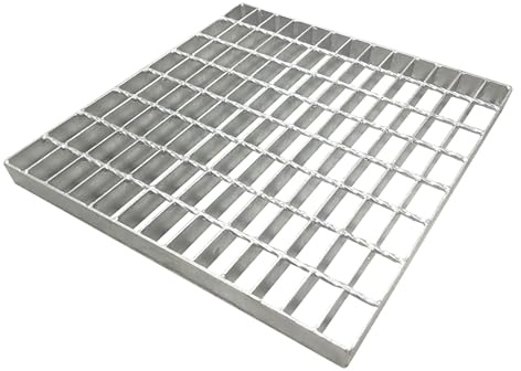NATOTELA Gitterrost Verzinkt 400x400x30 mm MW: 30/50 mm Tragstab 30/3 mm Metallgitter Gitter Abflussgitter Einlaufgitter Gully‑Gitter für Bodenablauf Hofablauf Feuerverzinkt Rostfrei Quadratisch