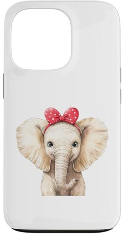 iPhone 13 Pro Coquette Bow Elephant Cute Women Teen Girls Case