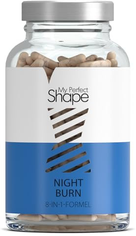 My perfect Shape NIGHT BURN - 120 Nacht Kapseln, Vegan - 8-in-1 Stoffwechsel Komplex mit Cholin & Vitamin B6 - Melatonin, L-Carnitin, Garcinia Cambogia Extrakt (60% HCA), Mango, Akazienfasern u.v.m