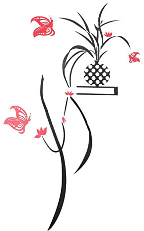 OSALADI 1ensemble Autocollant Mural Orchidée Décoratif Pour Chambre Salon Et Bureau Stickers Floraux Colorés Pour Décoration Intérieure