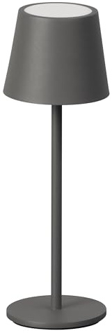 easy! BY FHL FH Lighting ROXI LED Akku Tischleuchte – Dimmbar, IP54 Outdoor & Indoor, USB-C Ladung, Mobile Design für Camping, Balkon, Terrasse, Garten, Indoor (Sandgrau)