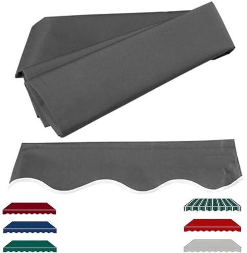 Wasserdichter, einziehbarer Ersatzstoff für Terrassenmarkise, grau, 4,8 x 3 m, Sonnenschutzstoff für Hof, Laden, Balkon, Außenüberdachung, wasserdichtes Segeltuch (5 x 3), ideal für den Auße