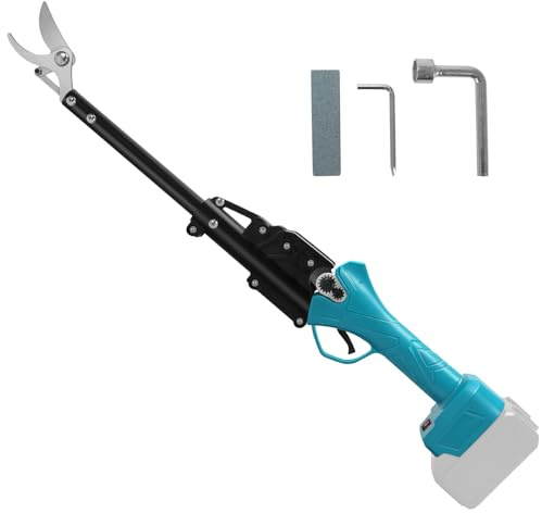 Troncarami a batteria con asta lunga 50 cm, compatibile con batteria Makita 18 V (senza batteria), raccoglitore elettrico brushless con diametro di taglio 25 mm e pietra affilatrice