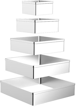 Stampi quadrati per dolci – Kit di stampi per dolci in acciaio inox, a forma rettangolare, set di utensili da forno per la produzione di biscotti morbidi con bordi lisci e morbidi per torte, biscotti