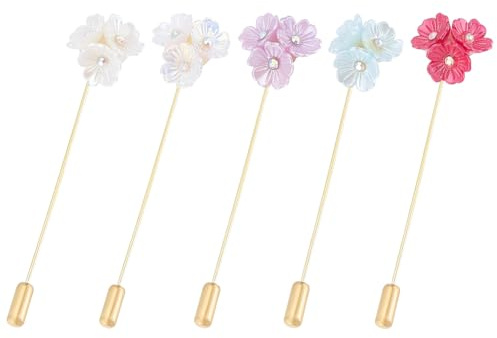 PH PandaHall 5pcs Épingles à Revers en Forme de Fleur Myosotis Broche Myosotis en avec Résine Style Vintage pour Femme Boutonnière Mariage Fête Décoration de Noël