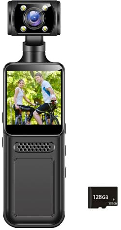 Caméscope de poche portable 4K avec objectif 180 ° et WiFi, enregistreur de cyclisme en plein air, stabilisation LCD pour le sport, caméra de sport pour le cyclisme