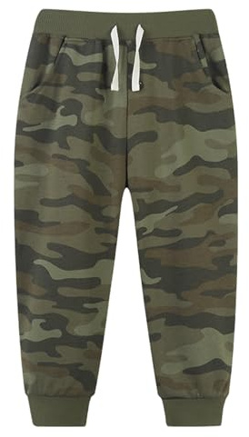 Mjjsk Pantalon de jogging camouflage pour garçons, pantalon décontracté et élégant pour enfants, pantalon de sport pour l’école, pantalon de jogging confortable pour enfants, bas de survêtement, Vert