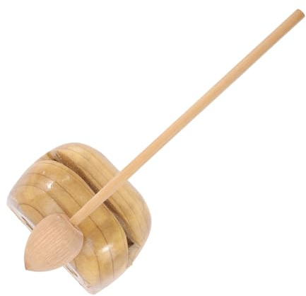 TOYANDONA Buddhistisches Holzklopf Instrument mit zwei Ringen Percussion Klangholz mit Stab für Meditation Ritual Kinderbildung und Wohnkultur Klarer Heller Klang Kreatives Musikinstrument