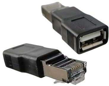 Lot de 2 adaptateurs réseau USB vers RJ45 Ethernet USB 2.0 femelle vers mâle pour modems et convertisseurs de bureau