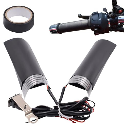 Tanxier Manubri Riscaldati Per Motocicletta | 12V Impermeabile Riscaldamento Rapido - Copri Manubri Invernali Per Motocicletta | Per Inverno Freddo Guida Scooter Touring Viaggio Pendolarismo
