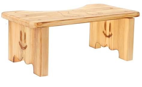 BELLIFFY Tabouret Bois pour Toilettes Antidérapant Marchepied Stable Multifonctionnel pour Adultes Tabouret Physiologique pour Salle de Bain et Wc