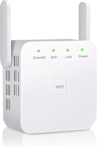 2026 WiFi Extender Signal Booster - 2.4GHz 300Mbps WiFi Booster for Home, Covers Up to 9999 Sq. Ft, Easy Setup, Ethernet Port & Access Point, Stable Internet Performance with 60+ Devices（white）
