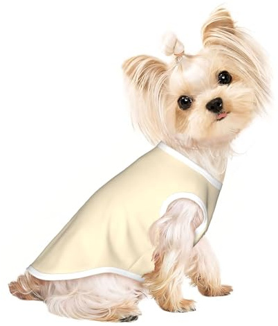Hundebekleidung mit Aufdruck in reinem Beige – weicher und leichter Pullover für kleine und mittelgroße Hunde, Welpen und Katzen – gemütliche Haustierjacke für Herbst / Winter / Frühling