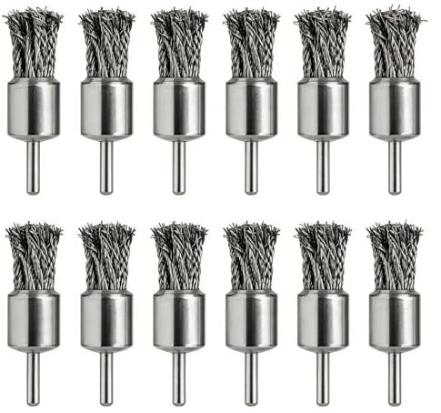 Ensemble de 12 Brosses Métalliques pour Perceuses, Brosses Métalliques Diamètres 20mm 25mm 30mm Brosses à Embout Métallique pour Eliminer la Corrosion la Rouille et la Peinture