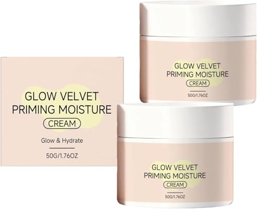Glow Priming Moisture Cream, Glow Velvet Priming Moisture Cream, Long-Lasting Moisturizes and Softens Skin, Smooth Fine Lines, for All Skin Types