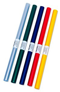 10 Rollen Bucheinbandfolie / Buchfolie / 2m x 40cm / 5 Farben