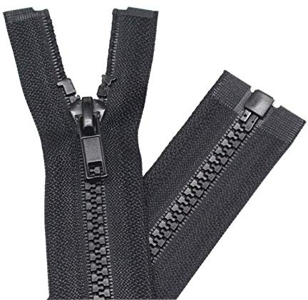 YaHoGa 2 Stück 100 cm #5 Reißverschluss Kunststoff 5mm teilbar Schwarz (RZ) | Reissverschluss Reißverschluss für Jacken Mäntel Nähen