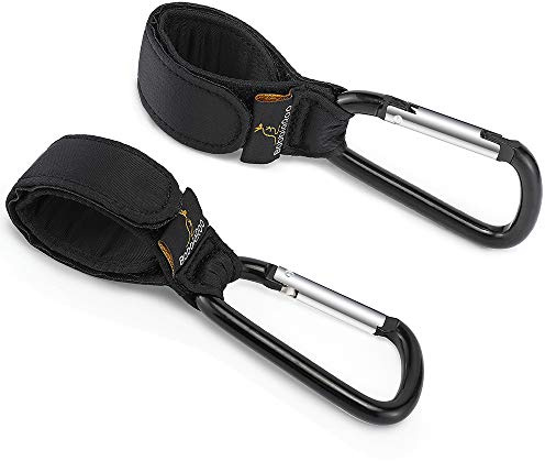 BabbleRoo Ganci per Passeggino - Taglia universale, Nero, pacco da 2