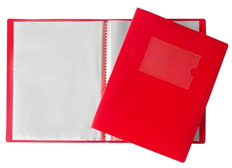Sichtbuch, A5, flexibler Einband, 40 Taschen, Rot