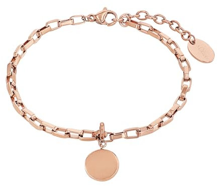s.Oliver Armband Edelstahl Damen Armschmuck, 17+3 cm, Roséfarben, Münze, Kommt in Schmuck Geschenk Box, 2028466