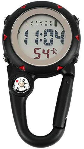 Carabiner Watch Multifunctional Luminous Clip on Carabiner Watch Mini Quartz Watch Compass, Clip On Luminous Multifunctional Carabiner Watch for Outdoor Climbing Activities
