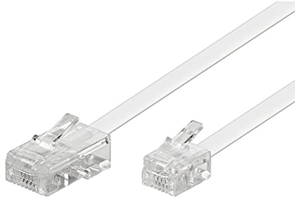 CABLEPELADO Telefonkabel RJ11 auf RJ45 | Datenkabel für Ethernet Netzwerk | Modulares Kabel 8P4C | passend für ISDN DSL VDSL Internet Router Modem | Weiß | 10 Meter