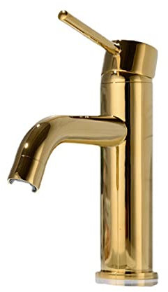 SHUGUANG Bathroom Faucet Single Handle Bathroom Sink Faucet Brass Basin Mixer Tap, Hot and Cold Adjustable, Countertop Installation, Gold, for Kitchens, Washstand and Motorhomes