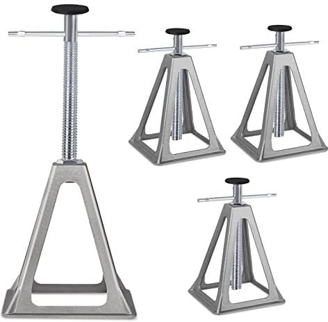 TRMLBE Unterstellbock Höhenverstellbar 4pcs Caravan Wohnwagen Stützbock Wohnwagenzubehör Alu Unterstellböcke Traglast 1000KG per Stück Wohnmobil Abstellböcke Wohnwagenstützen