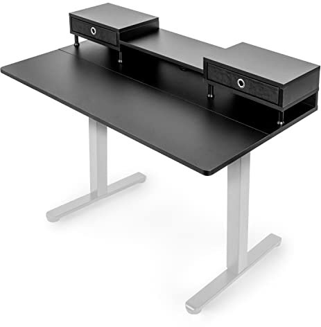 Duronic DD1 BK Schreibtisch, Schreibtischplatte mit Schubladen, Tischplatte