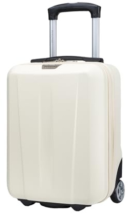 PUCCINI Valise Rigide Paris Bagage à Main léger avec 4 Roues, S-M-L-XL, Blanc, M, Bagage à Main