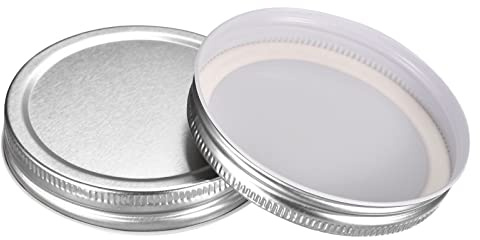 sourcing map Mason Jar Lids, 12 Pcs - Tinplate Canning Lids Wide Mouth Leak Proof Fits Storage Jars (Silver)
