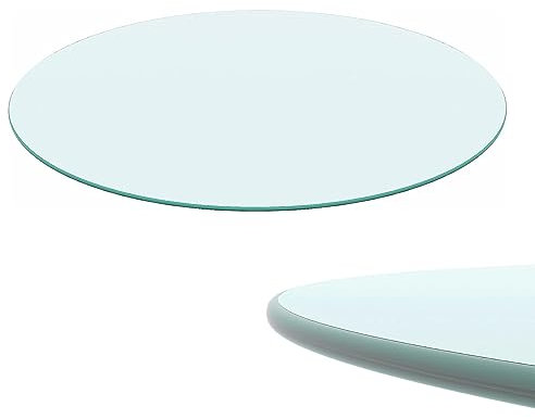Dessus De Table Ronde Verre Trempé Plateau De Table, Dessus De Table En Verre Trempé Et Épais Plateau De Table Table De Jardin En Verre Trempé Transparent Meuble DIY Épaisseur 7 Mm ( Size : CLEAR-68CM