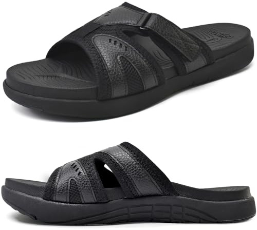 COFACE Sport-återhämtningssandaler för män, plantar fasciit, mjuk vaddering, lätt hålfotsstöd, ortopediska flip-flops för män, storlek 40–48, 46 EU