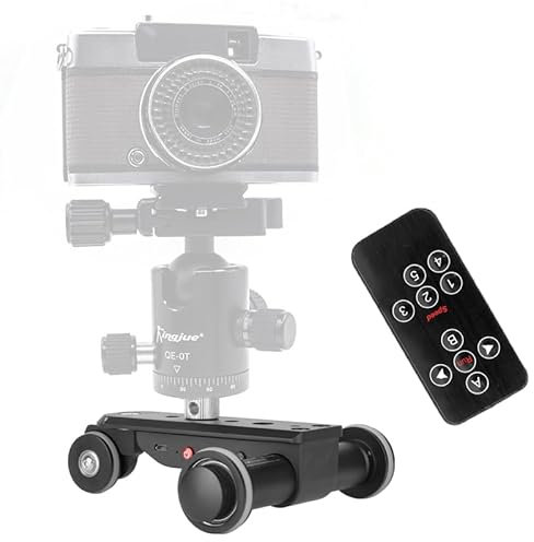 FXNFXLA Voiture Dolly Motorisée avec Télécommande, 3 Roues sans Fil Caméra Vidéo Coulissante, 5 Vitesses Réglables pour Appareils Photo Reflex Numériques, Smartphones