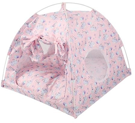 Beruhigendes Katzenbett Hunde-Katzen-Zelt, Hundezelt Für Drinnen Und Draußen, Zusammenklappbares Innen-Welpen-Haustier-Zeltbett Mit Weichem Lamm-Fleece-Polsterbett Haustierbett ( Color : A , Size : 50